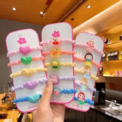 韓版可愛卡通丸子頭髮繩甜美花朵小腸發圈女童公主頭繩髮飾套裝
