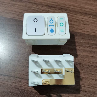 白色KCD9船型开关kcd3三联8脚/10脚3档组合翘板电源开关冰箱开关