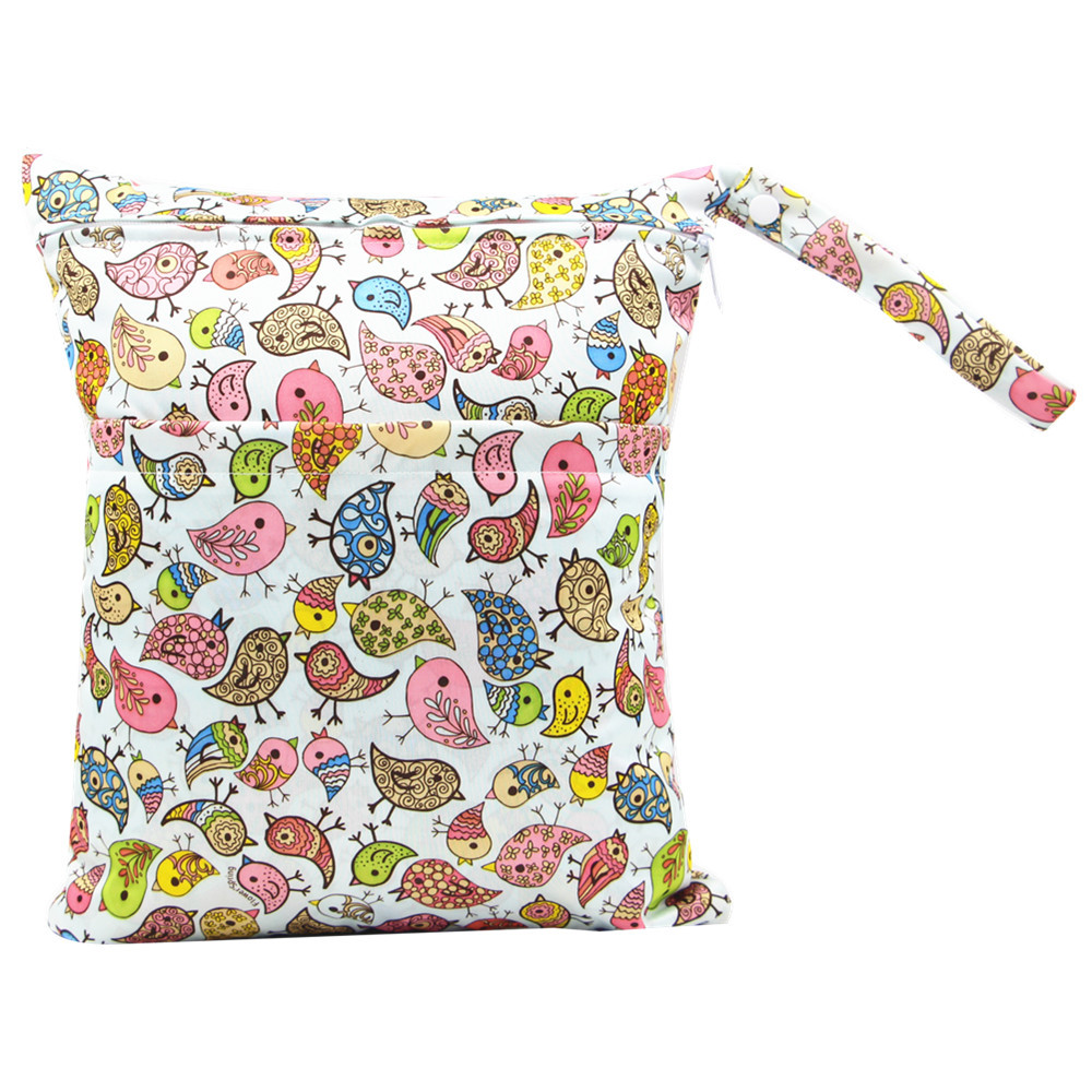 Asenappy bolsa de pañales 30*36cm bebé doble cremallera impresión impermeable bolsa de pañales cien tipos de impresión en stock
