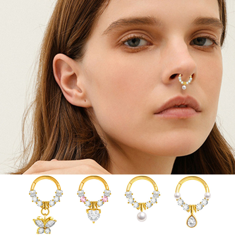 Labret piercing jewelry detail image