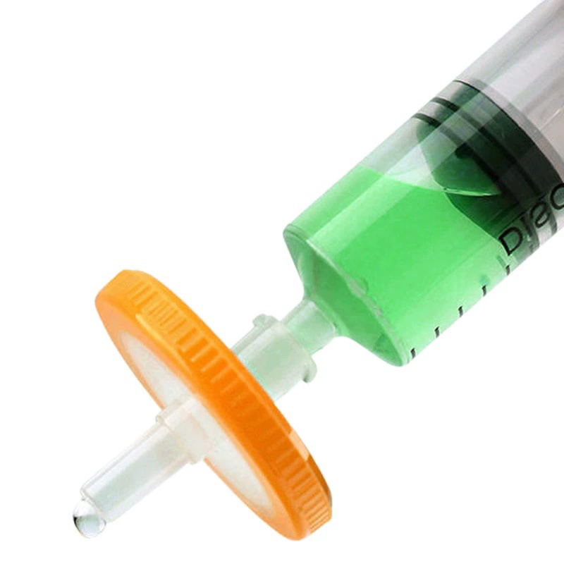 Одноразовый игольчатый фильтр, микропористая фильтрующая мембрана из нейлона, стекловолокна, ПТФЭ, водной основы, игольчатая мембрана MCE для стерилизации