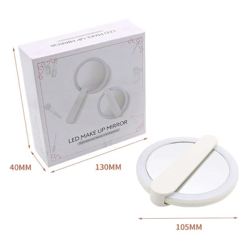Светодиодное складное зеркало для макияжа со светодиодным ручным зеркалом для макияжа ночное освещение для макияжа лица