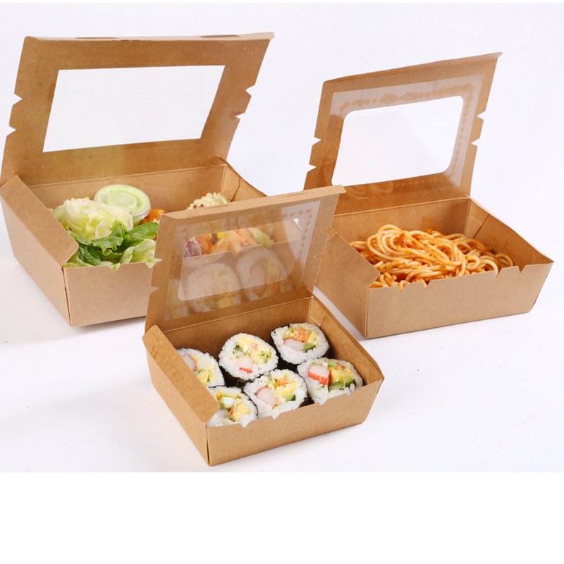 Disposable high-grade kraft paper salad...