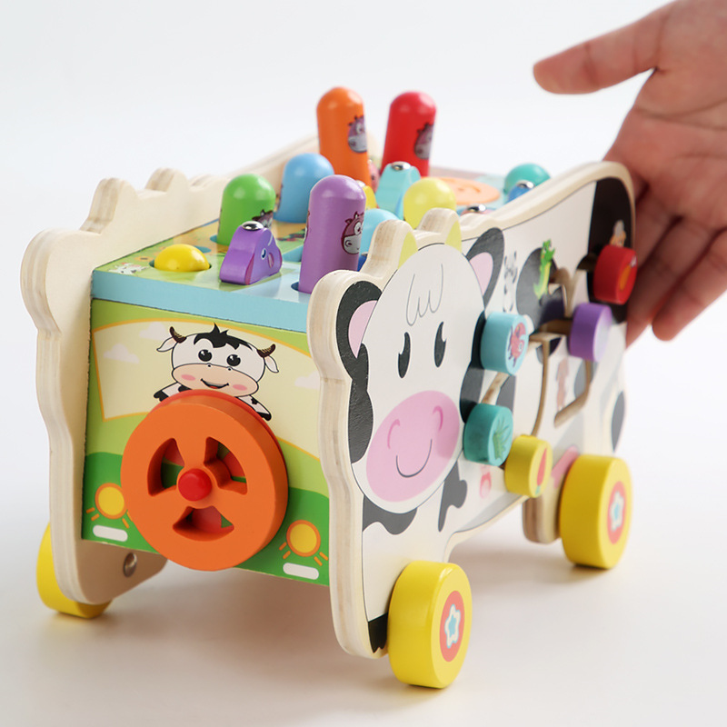 Transfronterizo piano de madera para niños golpeando hámster bebé capacidad de coordinación mano-ojo golpeando ratón remolque juguetes educativos