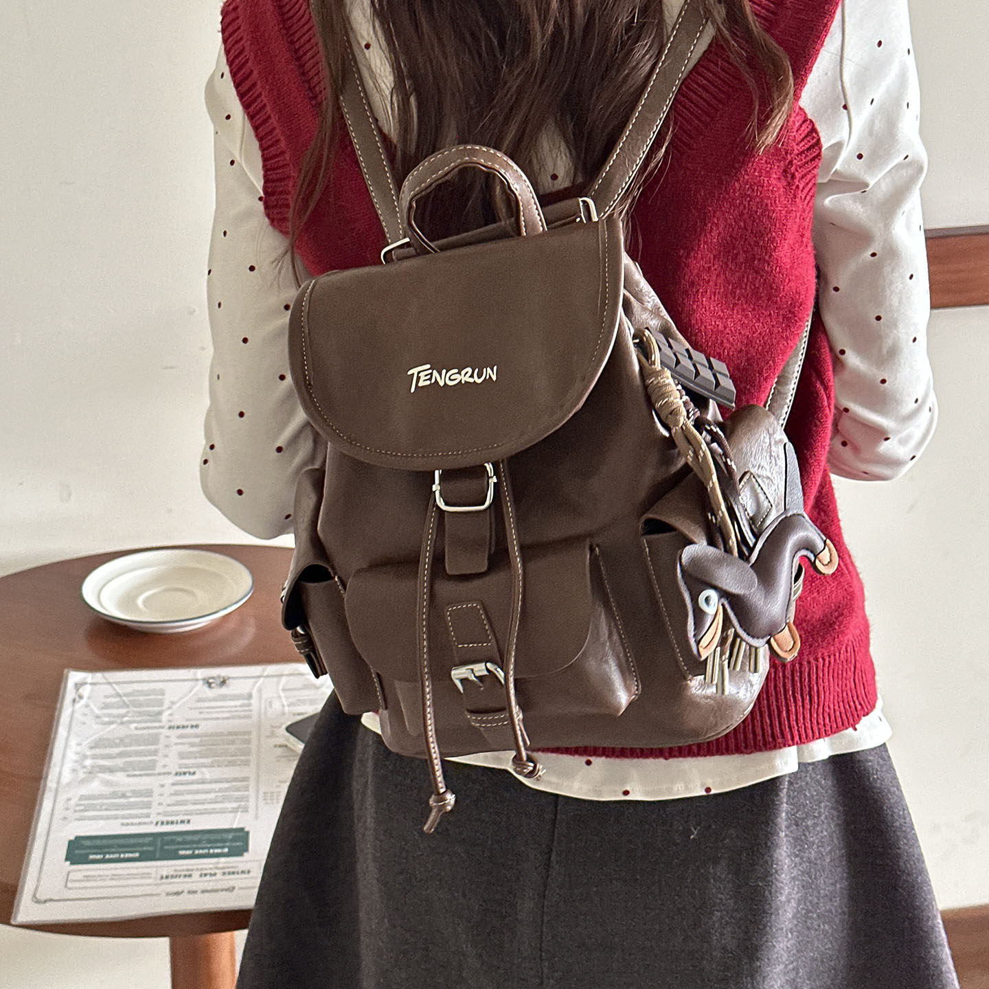 Bolsa de hombro para estudiantes de clase estilo escuela de gran capacidad retro 2026 viaje nuevo estilo de moda