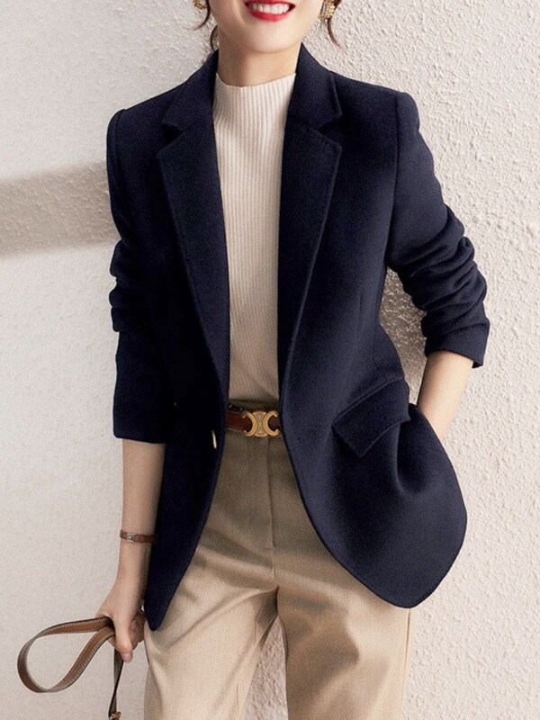 2025 New Autumn and Winter High-End Casual Wool Suit Jacket for Women, Slim Fit, Warm and Versatile Wool Suit