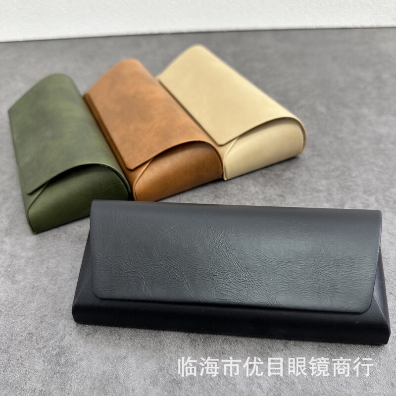 New Product Sunglasses Box Leather Simple Sunglasses Box Compression Iron Box Myopia Glasses Box Student Men's and Women's Large Box