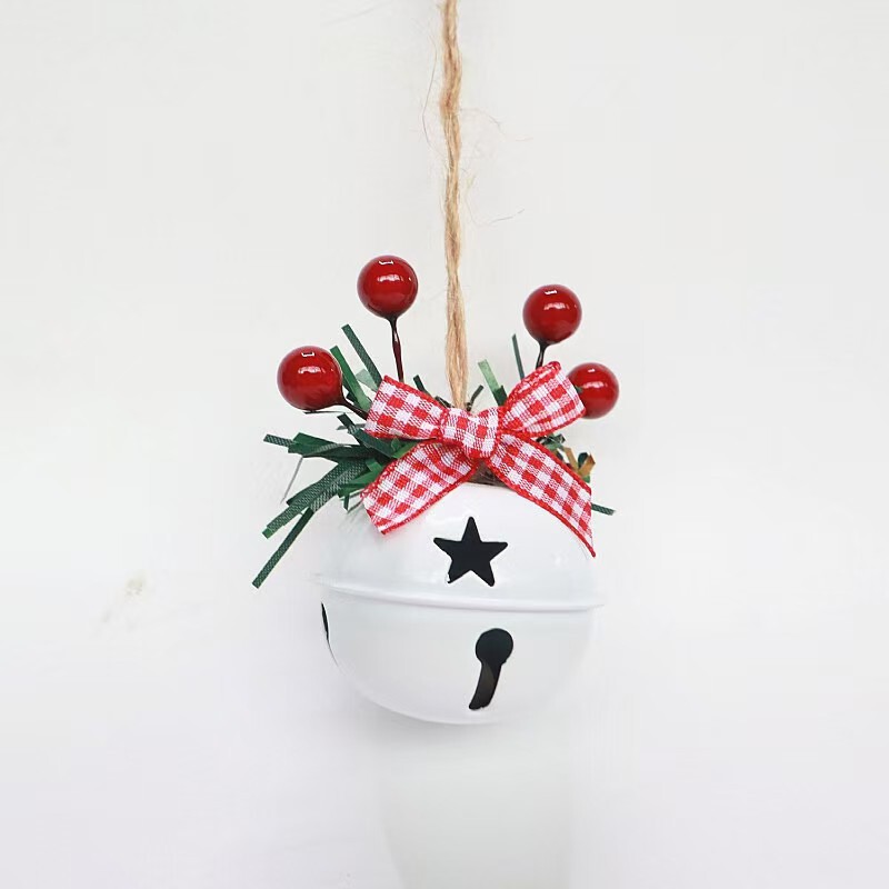 アマゾンクリスマス鉄芸大鈴ホーム装飾アクセサリー麻縄冬青ベリークリスマス鈴掛け|undefined