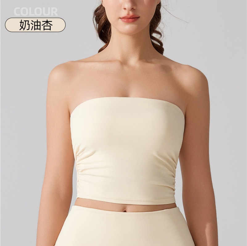 裸感のあるウエストは胸の袖なしのベストのしわを巻いて胸を拭いて身を修める上着の脱落防止のブラジャーのランニング運動のフィットネスの下着