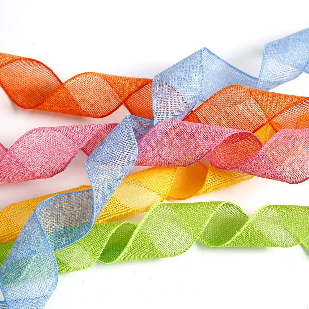 Весенние пасхальные украшения сплошной цвет льняной ленты ленты DIY украшения для праздничной вечеринки