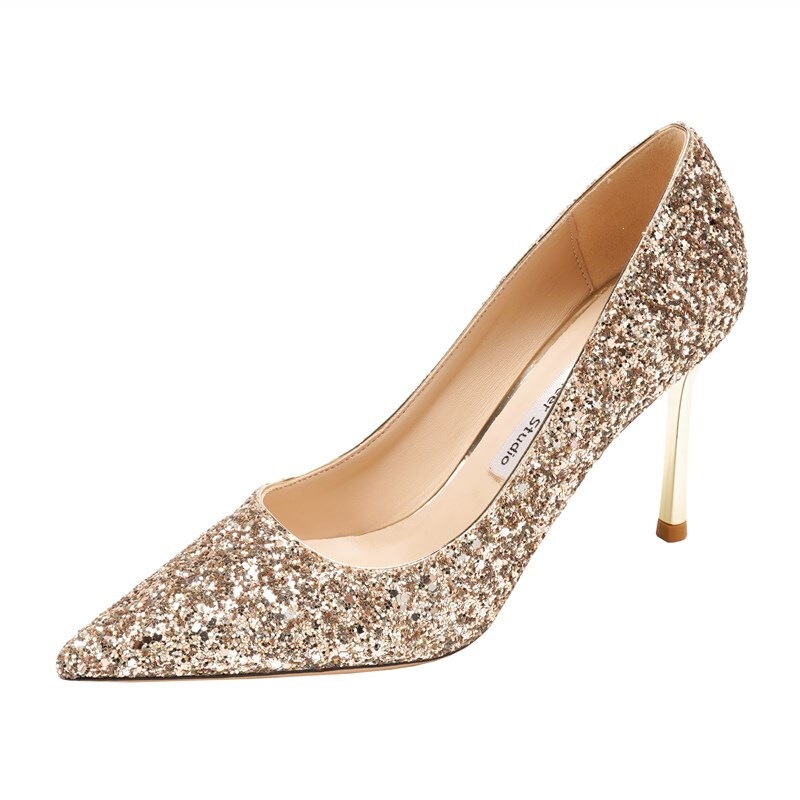 Wedding Bride Shoes 2025 Winter Model Silver Main Wedding Dress Crystal High Heels Women's Thin Heels Bridesmaid Shoes Suitable for Everyday Wear Wedding Bride Shoes 2025 Winter Model Silver Main Wedding Dress Crystal High Heels Women's Thin Heels Bridesmaid Shoes Suitable for Everyday Wear