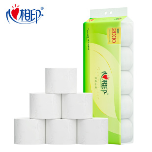 Heart-to-heart printing web 2000g 4-layer thick toilet paper coreless large roll toilet paper household affordable paper towels