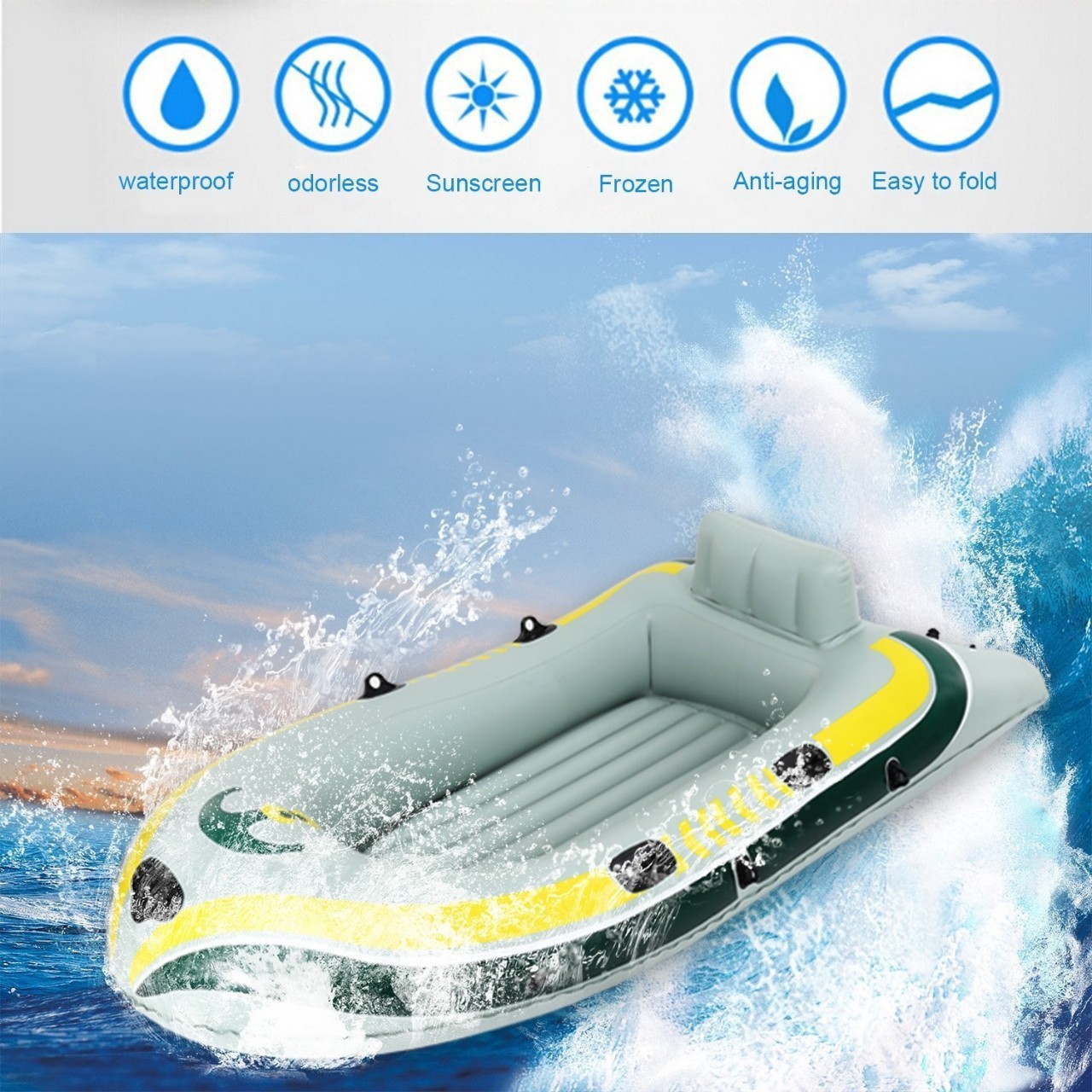 Factory cross-border new PVC inflatable boat, small inflatable motorboat, outdoor water canoe, inflatable floating boat 2