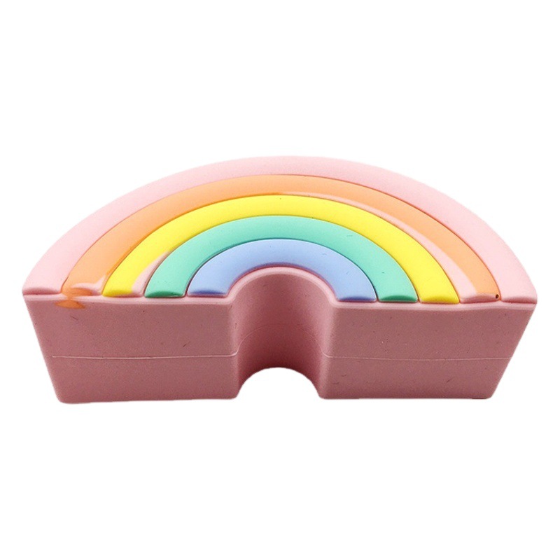Wholesale Creative Silicone Gel Drop Coin Purse Student Large Capacity Rainbow Stationery Bag Cosmetic Storage Cosmetic Bag
