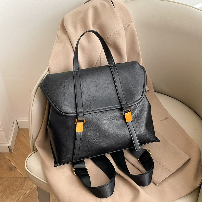 Retro shoulder bag, capacious handheld backpack