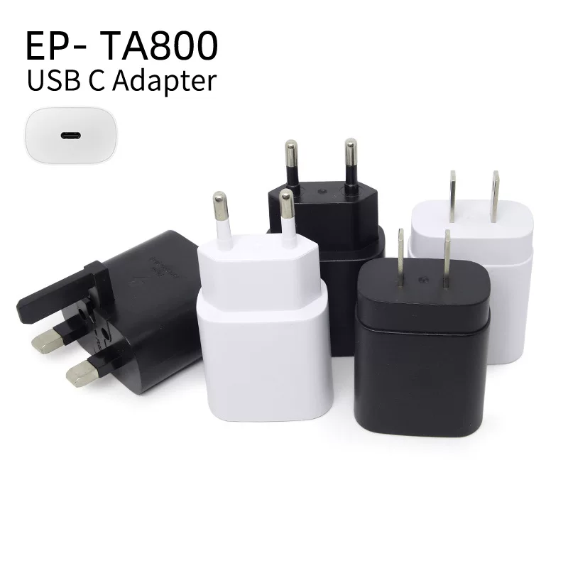 Подходит для использования Samsung мобильного телефона быстрая зарядка TA800 USB-C зарядное устройство правила США и Европы супербыстрая зарядка