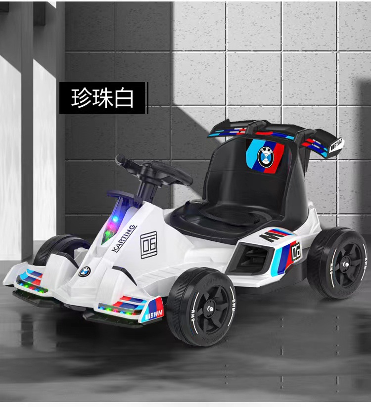 Carretín de kart para niños, coche eléctrico de cuatro ruedas, coche de control remoto, coche de juguetes recargables para niños, coche para personas