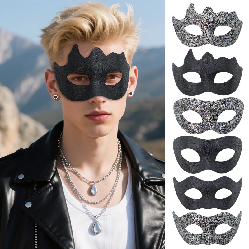 Nuevas parejas transfronterizas fiesta barra media cara máscara de PVC hermosa flor tallada venecia máscara de baile mascarado hombre