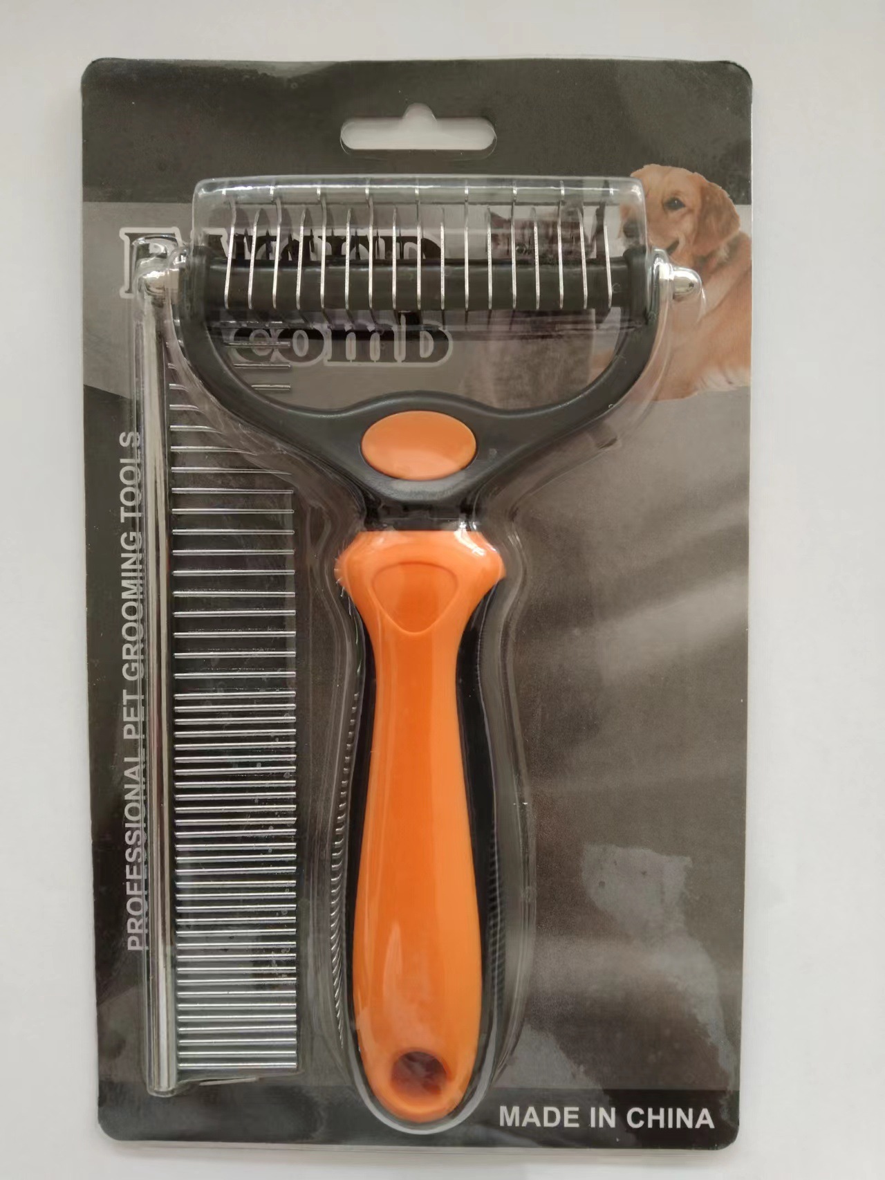 오렌지 + 강철 빗 검정 종이 카드 포장