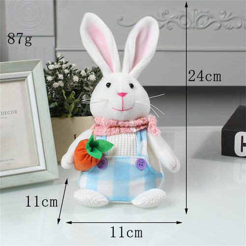 Cross-border new product Easter bunny figure standing, glowing rabbit plush toy cute carrot egg rabbit ornament decoration