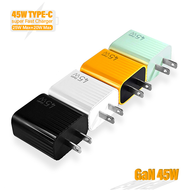 European Standard, American Standard, British Standard, Eu Uk Us Plug Dual USB C Type Pd Qc3.0 45W Charger Fast Charging