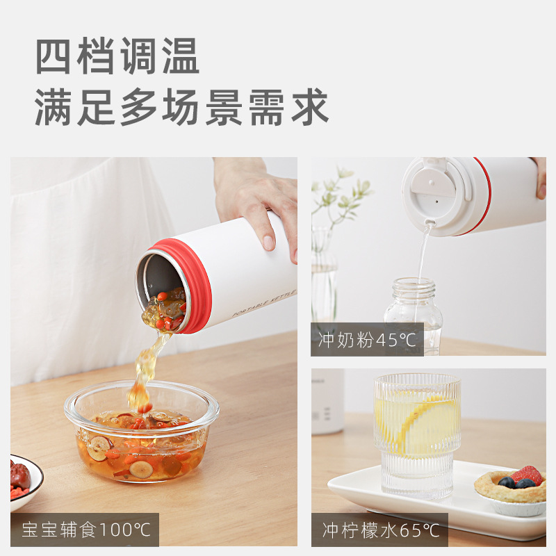 SDRNKA Portable Electric Kettle Home Travel Insulated Combo Dorm Small Type-C Heated Water Cup