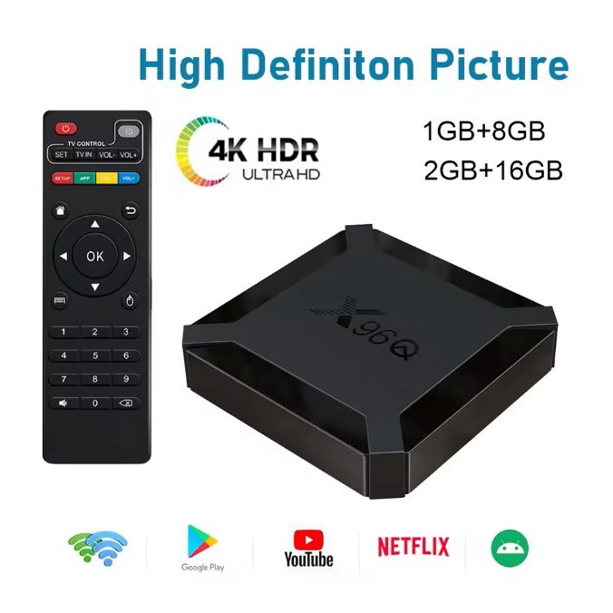 Foreign Trade Cross-Border Hot Product X96Q Android 10H313 Network Set-Top Box Tvbox Tv Box Network Player