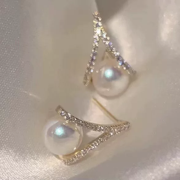 Аксессуары, S925, модные серьги, круглые бусины, DIY, 8-9 мм