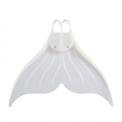 Mermaid flippers white silicone monofin free diving adult swimming diving training adult mermaid tail short flippers