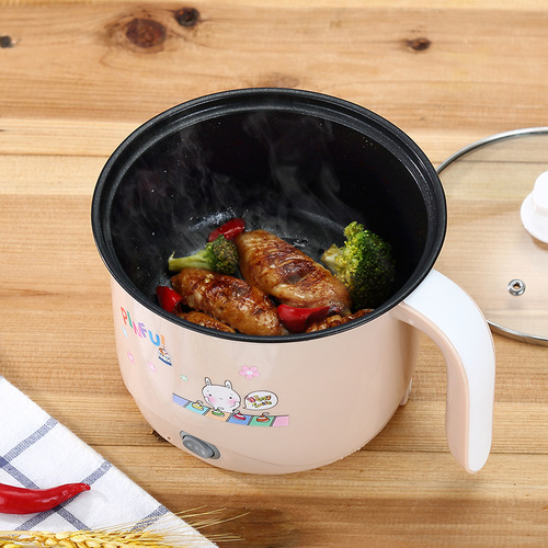 Cartoon Single Handle Multi-functional Non-stick Smart Student Dormitory Home Electric Hot Pot Mini Steamer Single or Dual Person Electric Cooker