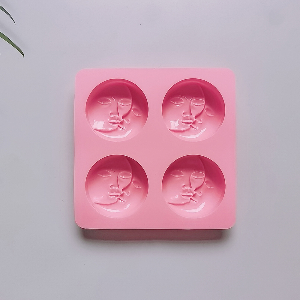 4 Jabón facial de doble cara con 588 galletas molde de silicona pastel helado pudín molde de postre jabón utensilios para hornear