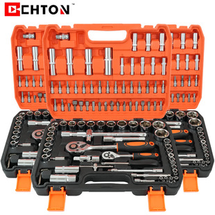 94-piece chrome vanadium steel car repair fast ratchet wrench connecting rod batch head long and short sleeve tool suit