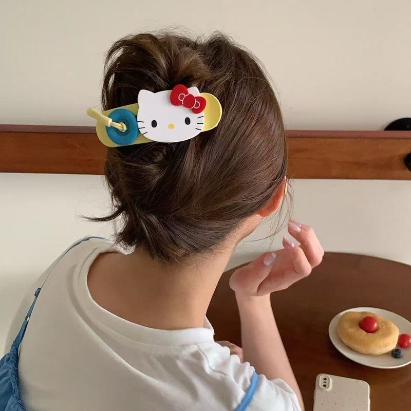 ガールズプラネット! コントラストカラー KT 猫ボタンヘアピン 大型カモノハシクリップ ハーフタイヘアピン ヘアグリッパー ヘアアクセサリー|undefined