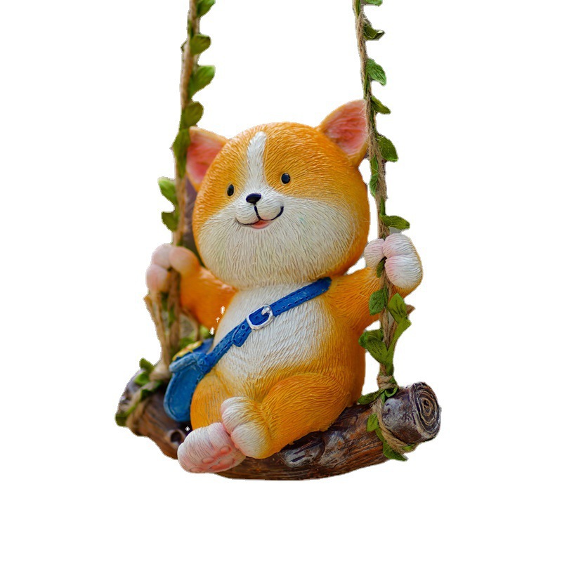 Jardín balcón Flor de jardinería al aire libre decoración colgante Bunny Swing árbol animal colgante B & B Decoración
