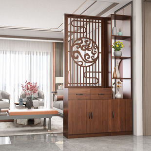 · Chinese porch living room partition cabinet integrated door shoe cabinet new Chinese screen cabinet entry hall cabinet