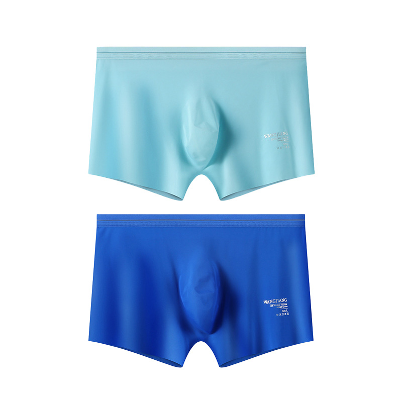 Nueva ropa interior de seda de hielo para hombres desnudos cintura baja ropa interior de secado rápido para hombres bolsa convexa de U ropa interior transpirable para hombres al por mayor