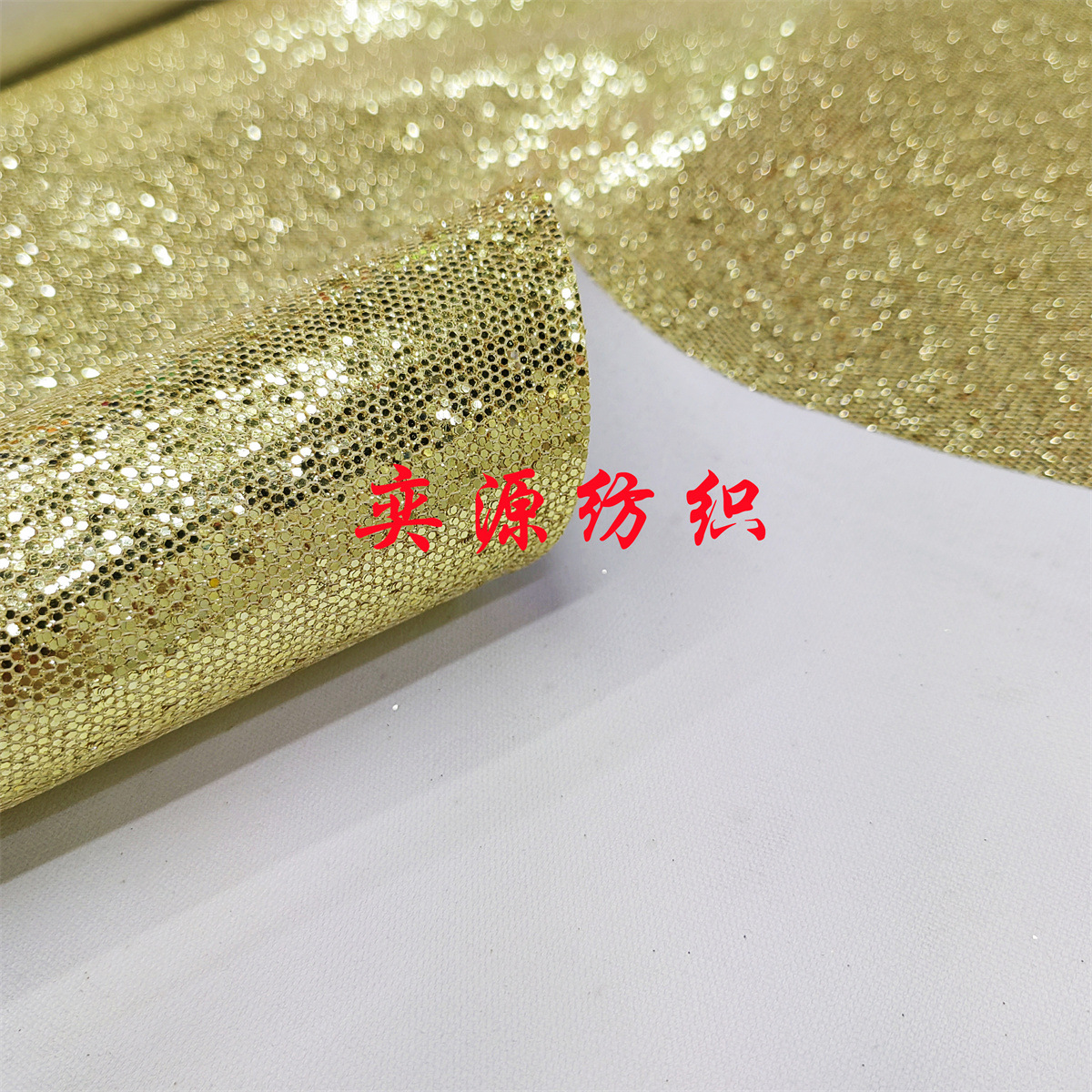Yiyuan textile PU leather coated mesh glitter powder Glitt hexagon gold bag shoes earrings crafts