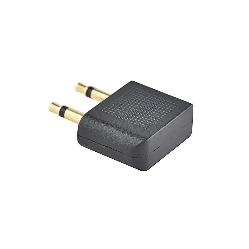 镀金3.5飞机插3.5情侣插头3.5一母两公转接头3.5音频转接头装配式