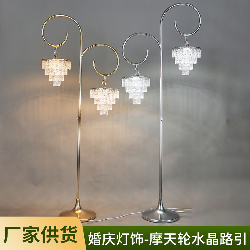 Nueva Iluminación de Pasillo para Bodas de Estilo Europeo, Rueda de la Fortuna de Hierro Forjado, Luces de Cristal para Pasillo, Adornos de Decoración para Bodas de Cristal