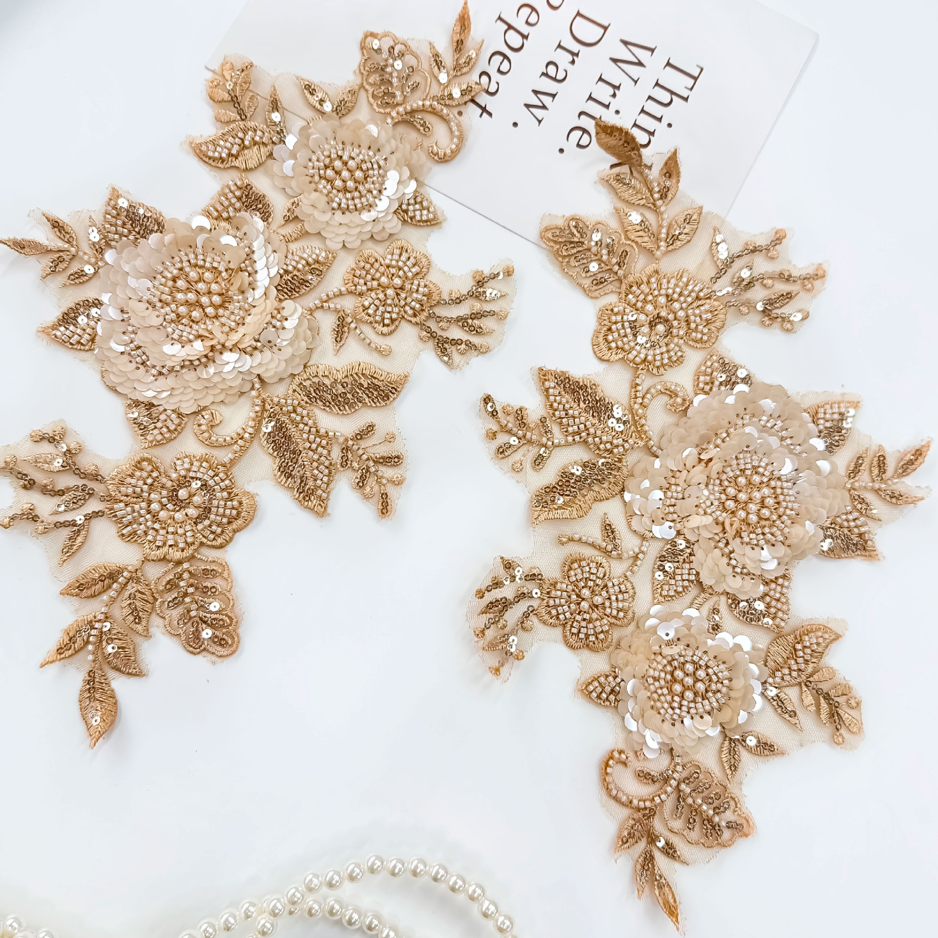 Perlas blancas de poliéster encaje estereoscópico cuentas de pecho encaje hueco de ropa china accesorios de abrigo decalques púrpura image 8