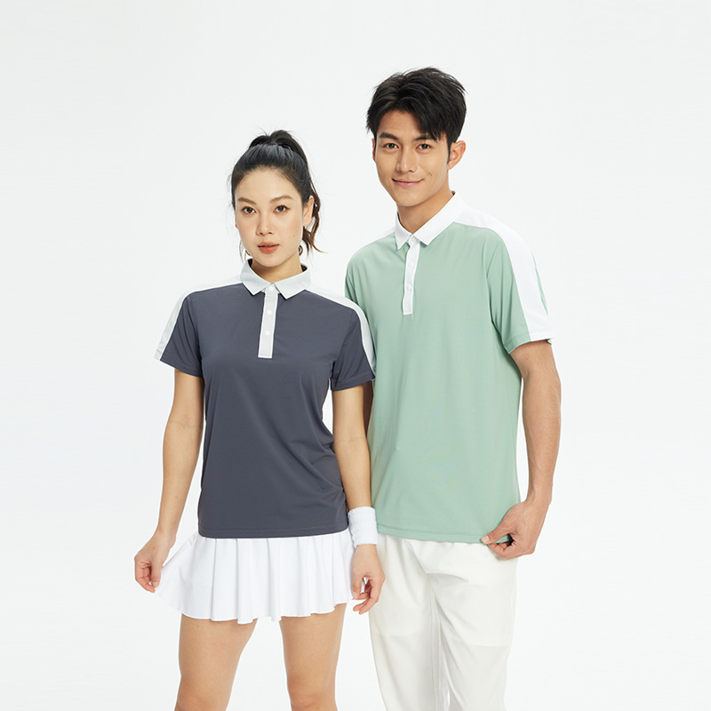 Ropa de secado rápido para hombres y mujeres al aire libre ocio deportes solapa camisa de manga corta Camisa de polo moda Tenis Golf ropa de entrenamiento