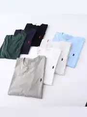 Cross-Border Export Supply Ralph Lauren Rl Round Neck Short-Sleeved Men's Summer Paul Polo Casual Cotton T-Shirt