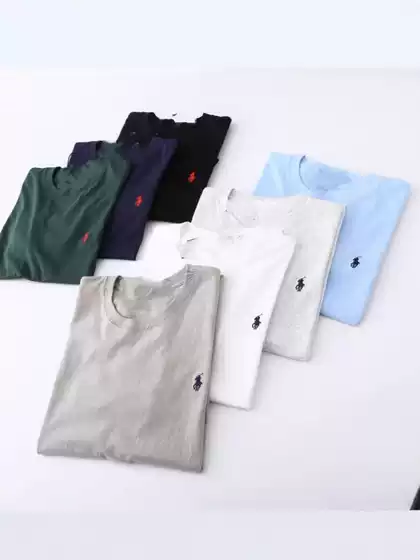 Cross-Border Export Supply Ralph Lauren Rl Round Neck Short-Sleeved Men's Summer Paul Polo Casual Cotton T-Shirt