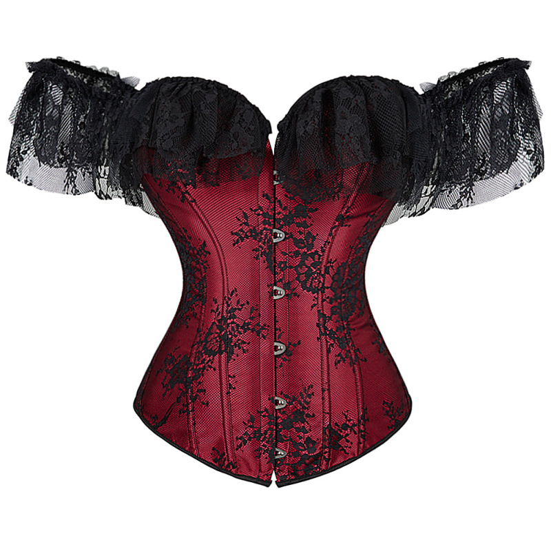 Court-Style Dance Lace Floral Off-Shoulder Sleeveless Corset Top Women's Tummy Control Shapewear Factory Wholesale Court-Style Dance Lace Floral Off-Shoulder Sleeveless Corset Top Women's Tummy Control Shapewear Factory Wholesale