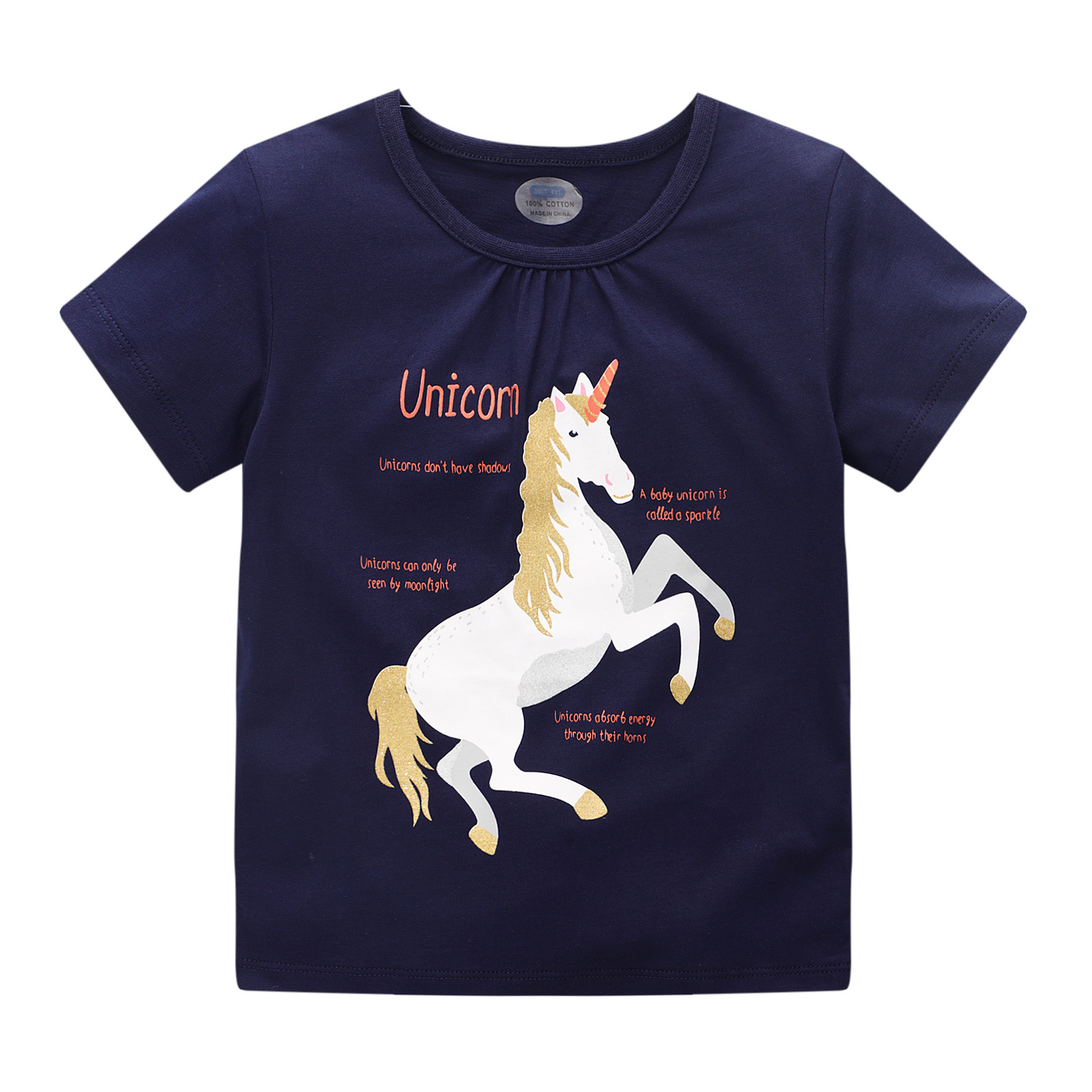 Casual Animal Cartoon Solid Color Cotton T-shirts & Blouses display picture 4
