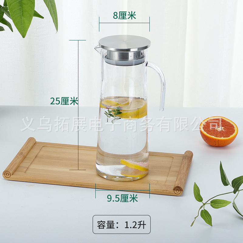 Jarra de acrílico jugo de plástico olla fría Hervidor de agua restaurante bar olla de bebidas resistente a altas temperaturas a prueba de explosiones olla de limón