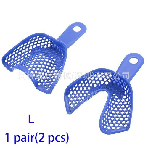 Material dental plástico de acero soporte dental molde bandeja plástico azul modelo de película desechable dental de malla oral
