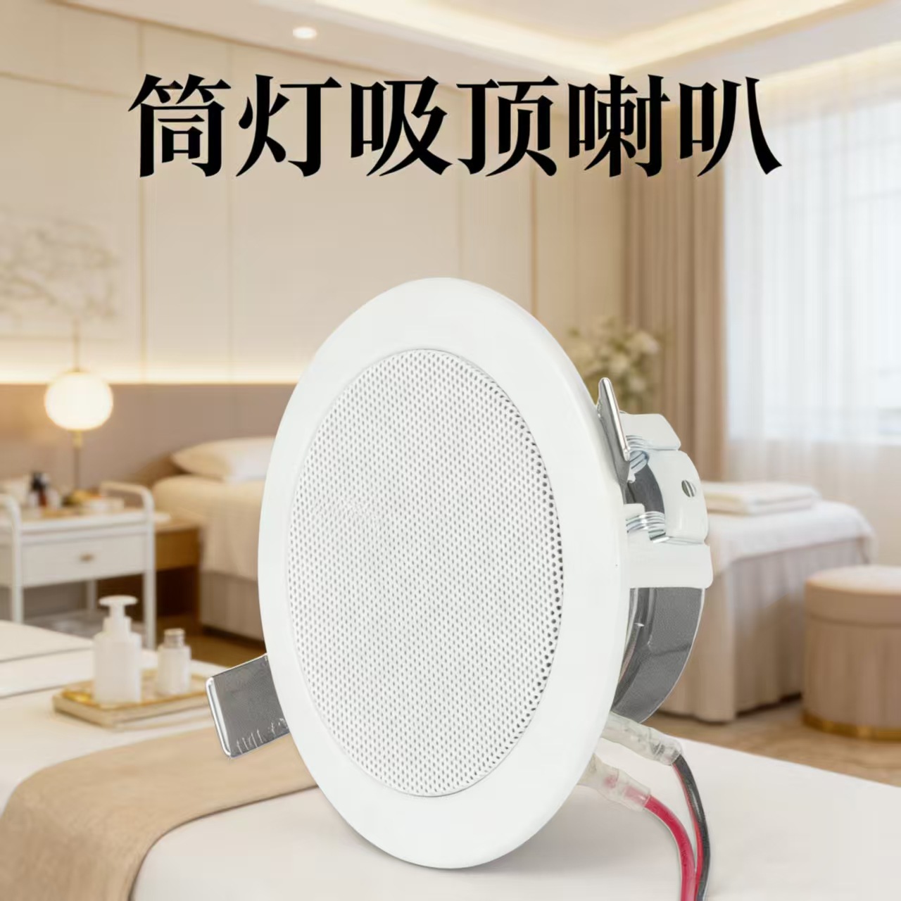 天籁吸顶喇叭10w定压明装筒灯开孔家用学校消防广播音箱含税tl009
