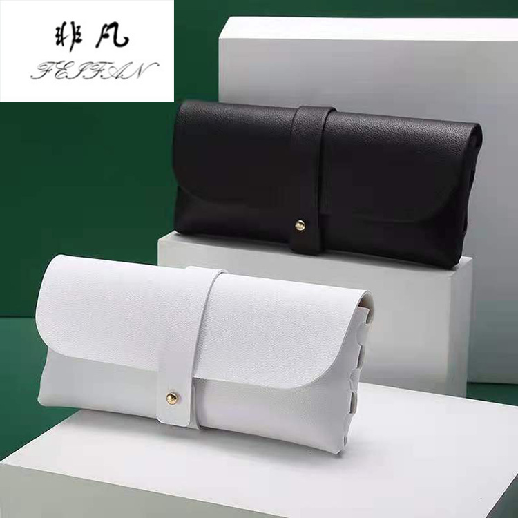 New PU Leather Soft Bag Glasses Case Fashionable Portable Leather Glasses Case Sunglasses Box Packaging Gift Box Buckle Box