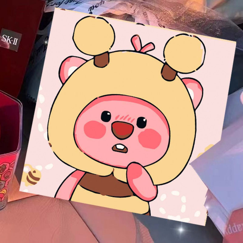 Digital Oil Painting Popular Cute Cartoon Filling Coloring Children's Animation Handmade Painting Fill in the Picture by Numbers